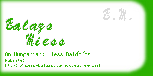 balazs miess business card